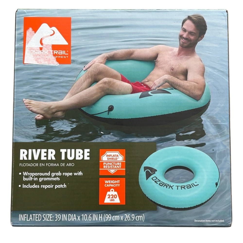 OZARK TRAIL RIVER TUBE INFLATABLE - PUNCTURE RESISTANT GRAB ROPE